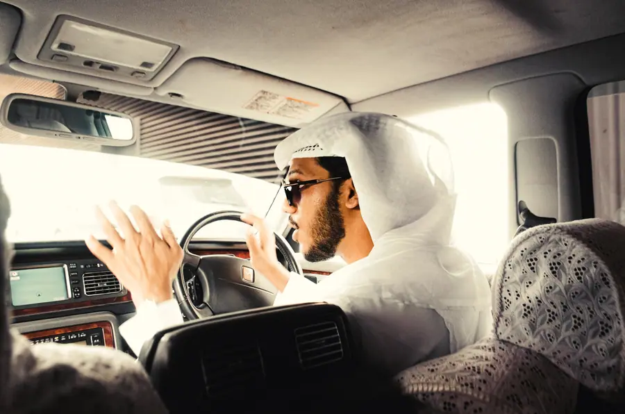 Muhammed Shafad behind the wheel, driving