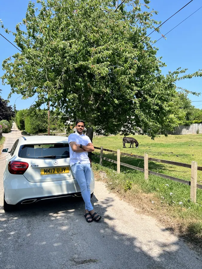 Muhammed Shafad on a country road in the English countryside